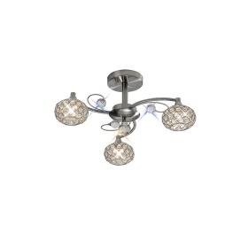 Cara Satin Nickel Crystal Ceiling Lights Diyas Flush Crystal Fittings Cara Satin Nickel Crystal Ceiling Lights Diyas Flush Crystal Fittings